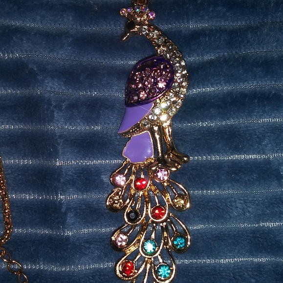 NEW Betsey Johnson peacock necklace - Picture 4 of 4